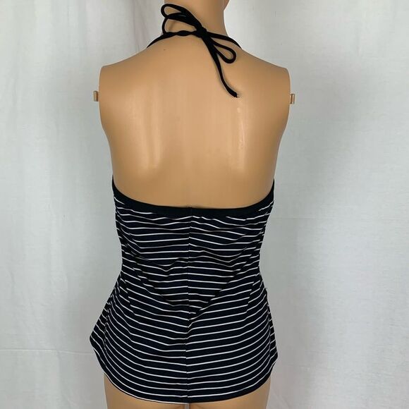 Robin Piccone Side Button Striped Halter Tankini S - Picture 2 of 8